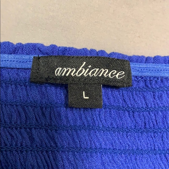 Blue Scrunch Strapless Shirt - Picture 2 of 4